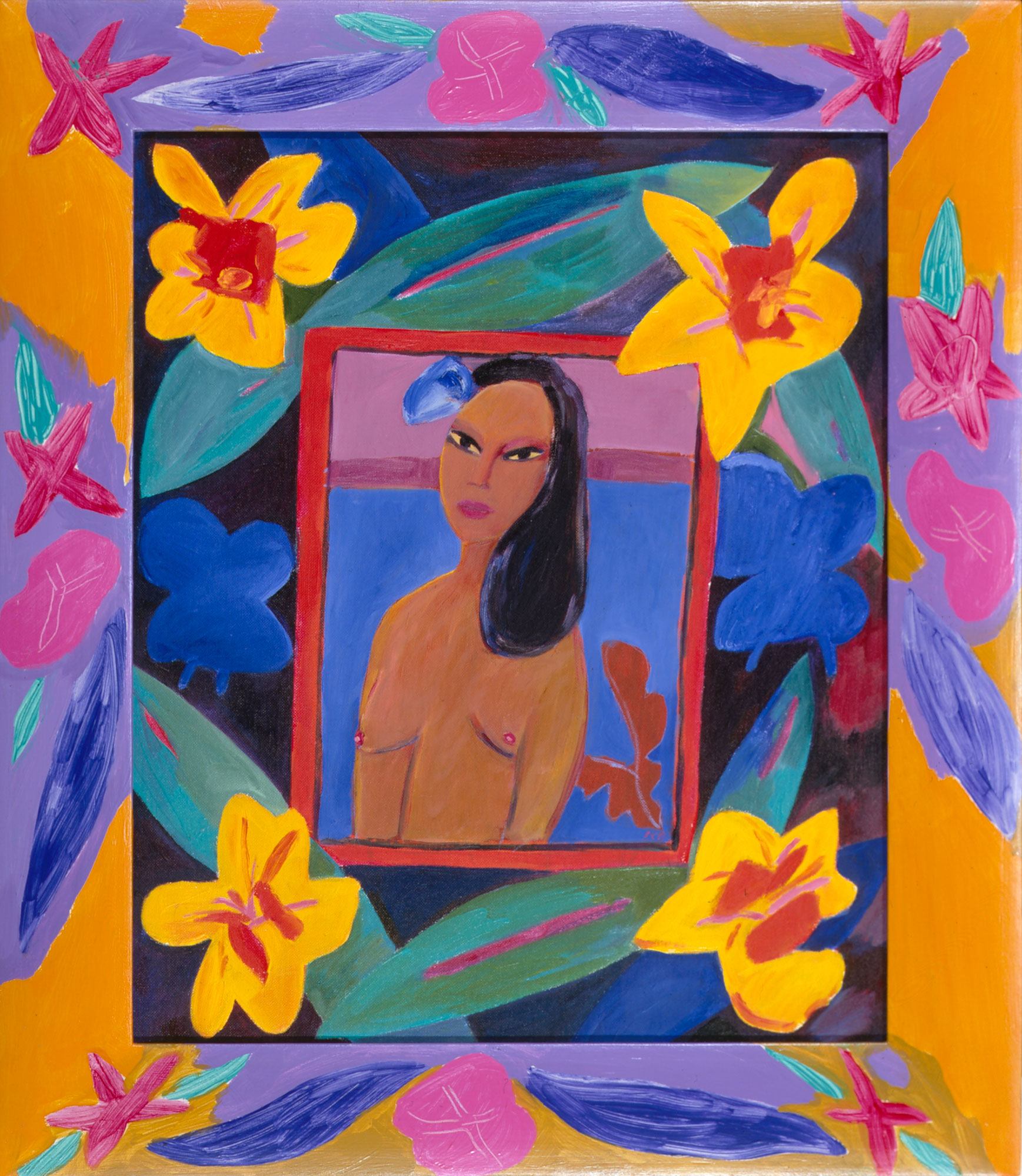 Model in a painted frame