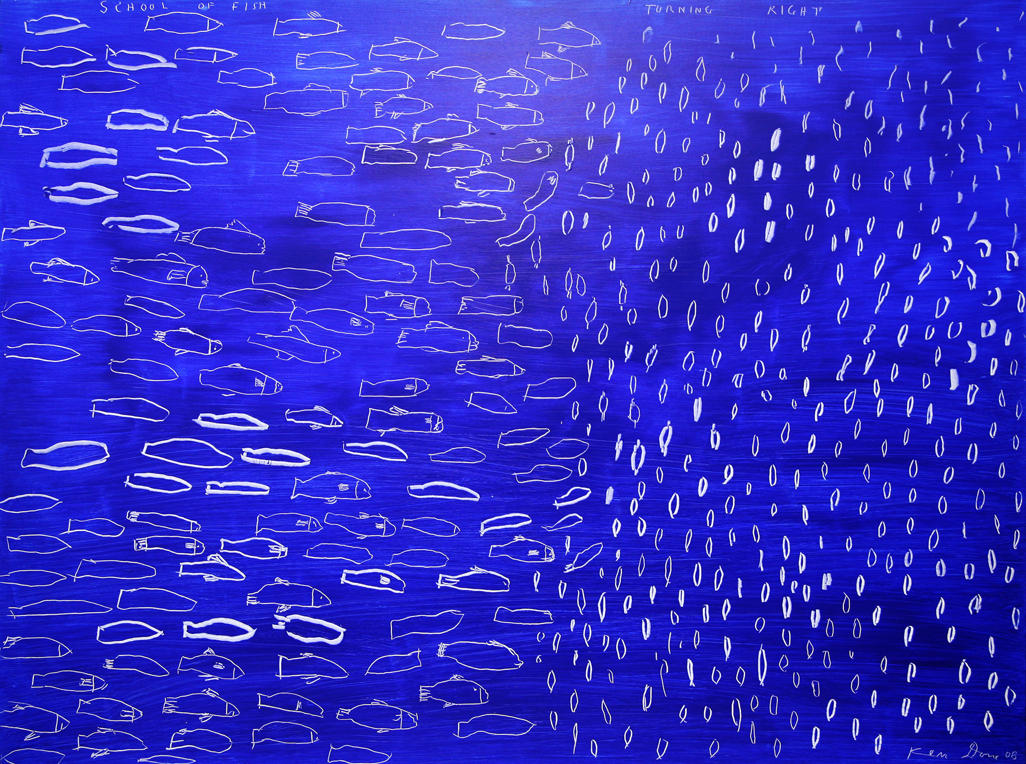 School of fish turning right