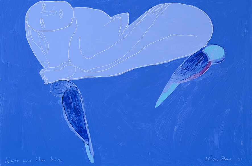 Nude and blue birds